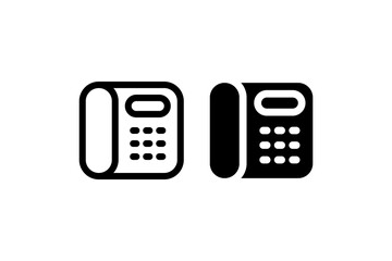 Telephone handset line and solid icon