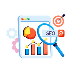Obraz premium Modern design illustration of seo analytics 