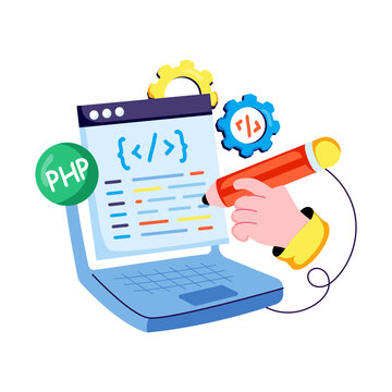 Creative design illustration of code editor 