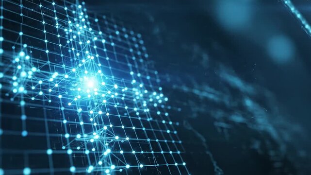 Digital network globe connection and abstract data flow visualization with glowing nodes and lines
