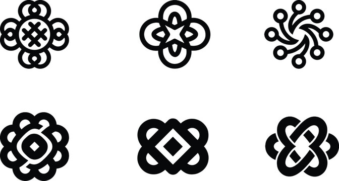 Abstract Vector Icons for Modern Branding, Tech Corporate Identity, and Graphic Design Elements