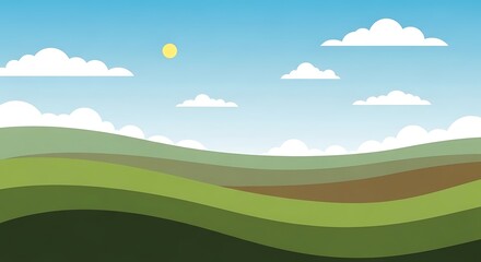 Fototapeta premium Illustration of a serene landscape scene.