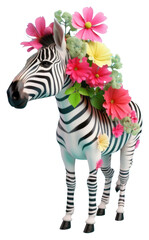 Fototapeta premium PNG Mammal animal flower zebra.