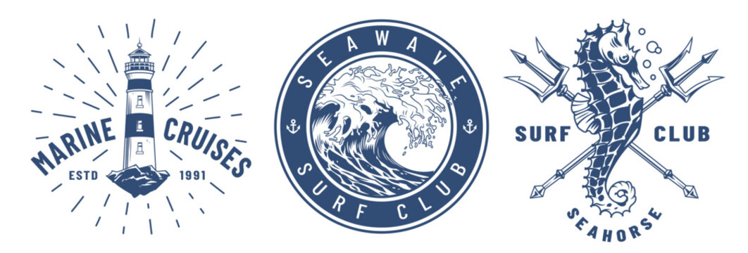 Nautical logos from surf clubs