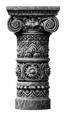 Naklejka premium PNG Intricate ancient column illustration.