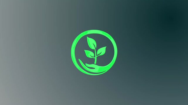 Green sprout leaf logo animation