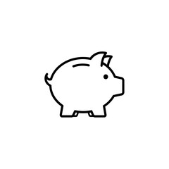 Obraz premium Simple line drawing of a piggy bank icon on a plain background from a straightforward viewpoint
