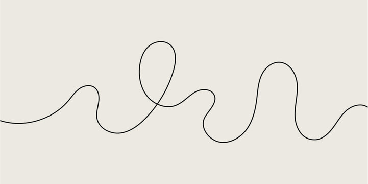 Illustration of simple black line art wavy curve