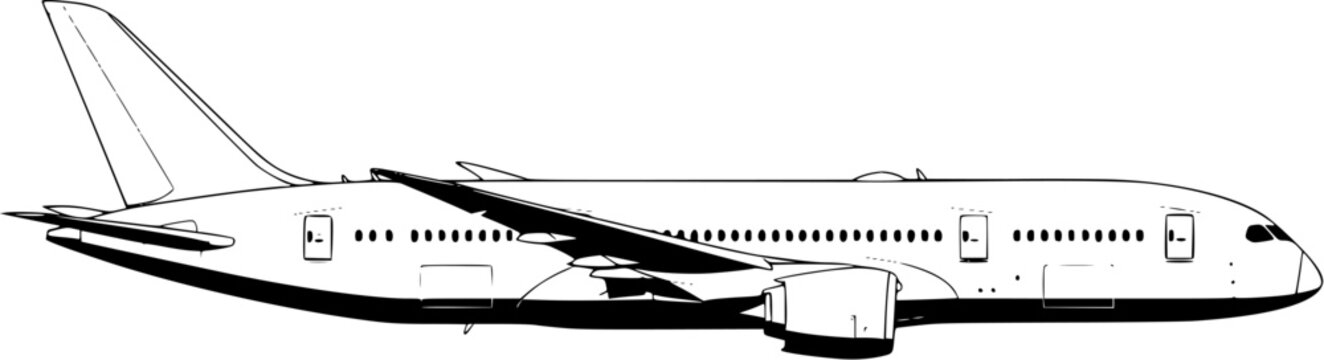 Boeing 787 Side View Drawing
