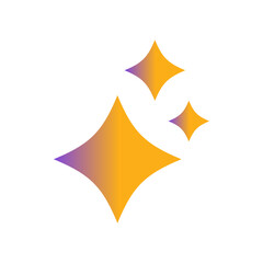 Obraz premium Generative AI star and magic sparkles star logo icon with colorful gradient and flat design, modern artificial intelligence and spark star symbol for creative tools and designs.