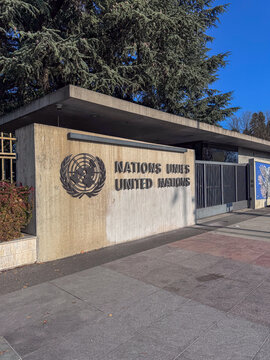 Geneva, Switzerland, December 1, 2024: The United Nations Office at Geneva. UNOG is the representative office of the United Nations Secretary-General.