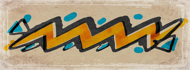 Orange Abstract Scribble Lettering on Retro Paper