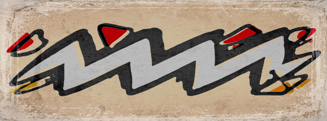 White Abstract Scribble Lettering on Retro Paper