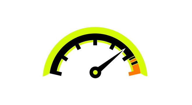 speedometer gauge with yellow and black color