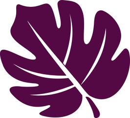 Fototapeta premium Tropical monstera leaf in rich purple color evokes natural, vibrant, and botanical elements