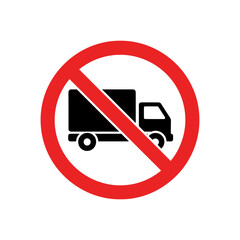 No trucks allowed sign with red circle and diagonal line