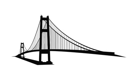 Obraz premium suspension bridge silhouette