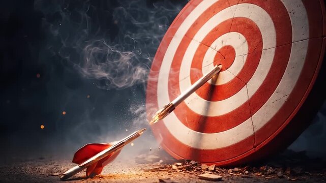 Precise Aim Hitting the Red Target