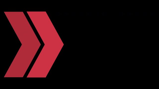 Left To Right Arrow Full Screen Directional Loop Animation Red Isolated On Black Background