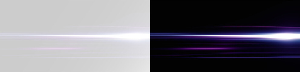 Fototapeta premium Motion blur speed lines, realistic colorful dynamic movement effect for design. Superposition of high-speed movement of neon lines png 