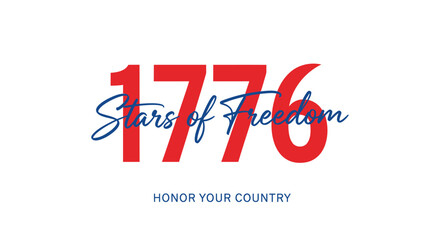 Patriotic typography vector '1776 Stars of Freedom'