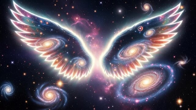 Cosmic Angel Wings Galaxy Nebula Space Art.