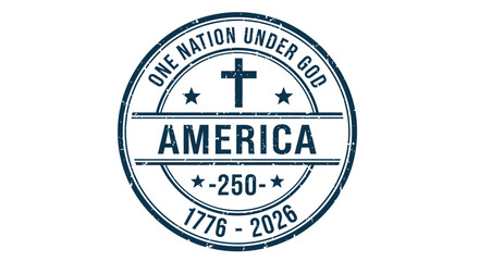Obraz premium Vector America stamp icon with cross and stars
