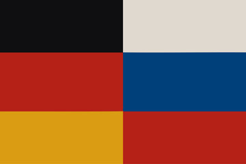 Obraz premium German and Russian federal state Official Symbol Side by Side. National Flag Combination Image. Close Up Sign. Close-Up International Relations Concept Illustration