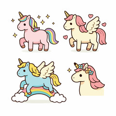 Fototapeta premium Magical Horses Clipart