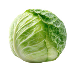 Fototapeta premium Fresh green cabbage isolated on transparent background