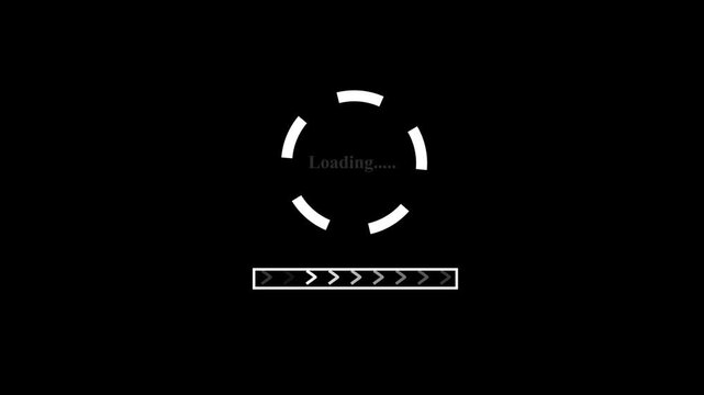 Abstract loading icon animation . Loading bar and percentage Futuristic progress loading bar 0-100 percent