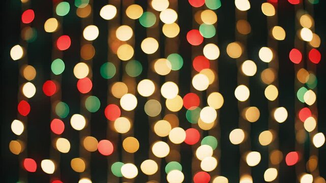 Bokeh effect of colorful Christmas lights creating a festive and magical atmosphere
