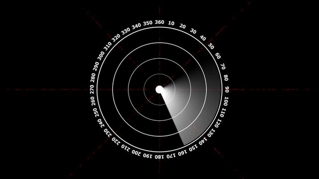 Air defense radar screen. Animation of military radar system detects danger and eliminates it. Shooting down enemy missile.4k concept