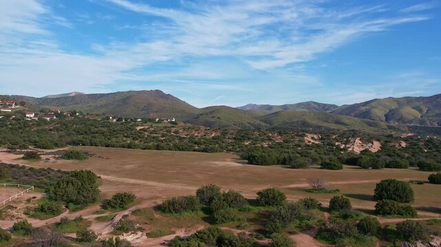 drone footage of mountainous region of soledad canyon in acton, california
