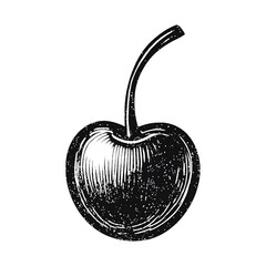 Plakat PNG Vintage cherry illustration design.