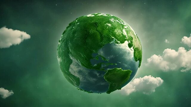 Environment World Earth Day, Green Earth with Environment icons, Earth globe in nature with green energy and ecological environmental concept Generative AI
