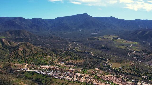 drone footage of mountainous region of soledad canyon in acton, california
