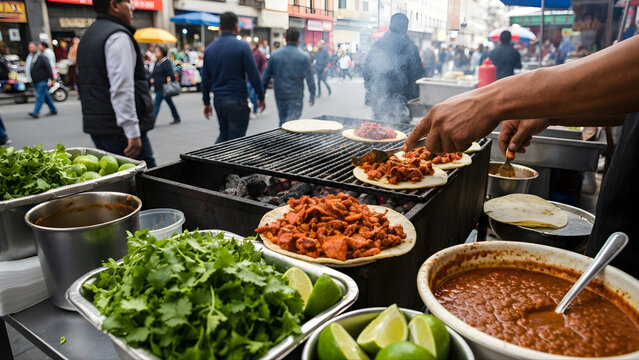 Mexican street food grill