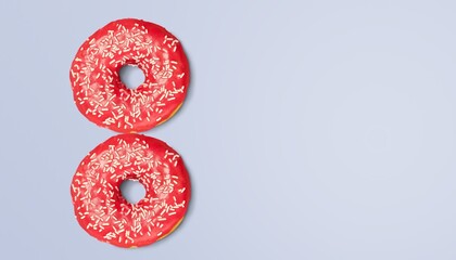 Sugar Pastry Donut on pastel background