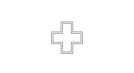 Fototapeta premium Simple Medical Cross Icon, Healthcare Symbol, First Aid Sign, Clean Design
