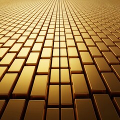 Obraz premium A perfectly arranged symmetrical grid of shimmering gold bullion bars, meticulously stacked, creating a visually striking pattern of wealth and luxury, security, pattern, symmetrical