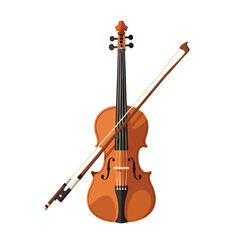Fototapeta premium Elegant Violin with Bow and Shoulder Rest for Musical Performance