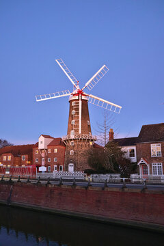 Maud Foster Mill in Boston, England; historic windmill and heritage landmark, East Midlands, UK