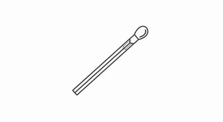 Obraz premium Simple Line Drawing of a Matchstick with a Round Head on a White Background