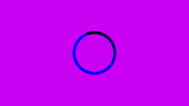 Replicant circle on black background, loop spectrum animation, glowing neon light