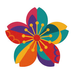 Naklejka premium PNG Colorful abstract floral design.