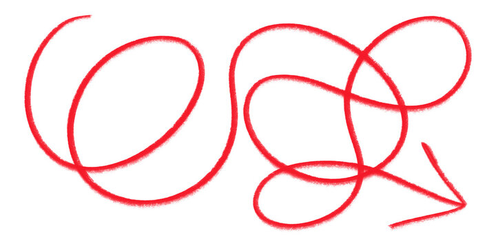 Red scribble arrow doodle