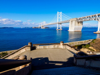瀬戸大橋記念公園から望む瀬戸大橋と瀬戸内海　香川県