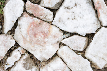 White and pink natural marble rocks pattern