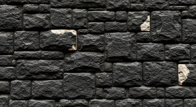 Textured black stone wall background detailed texture for design projects